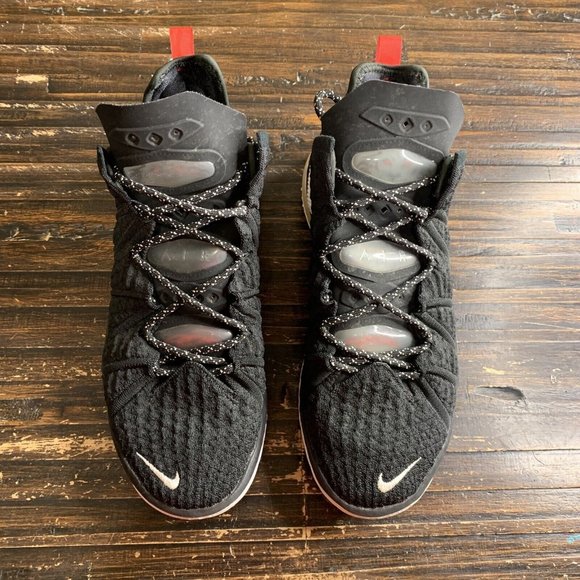 Nike LeBron 18 Bred Shoes CQ9283-001 Black White Red Sneaker Mens Size 10 - Picture 4 of 7